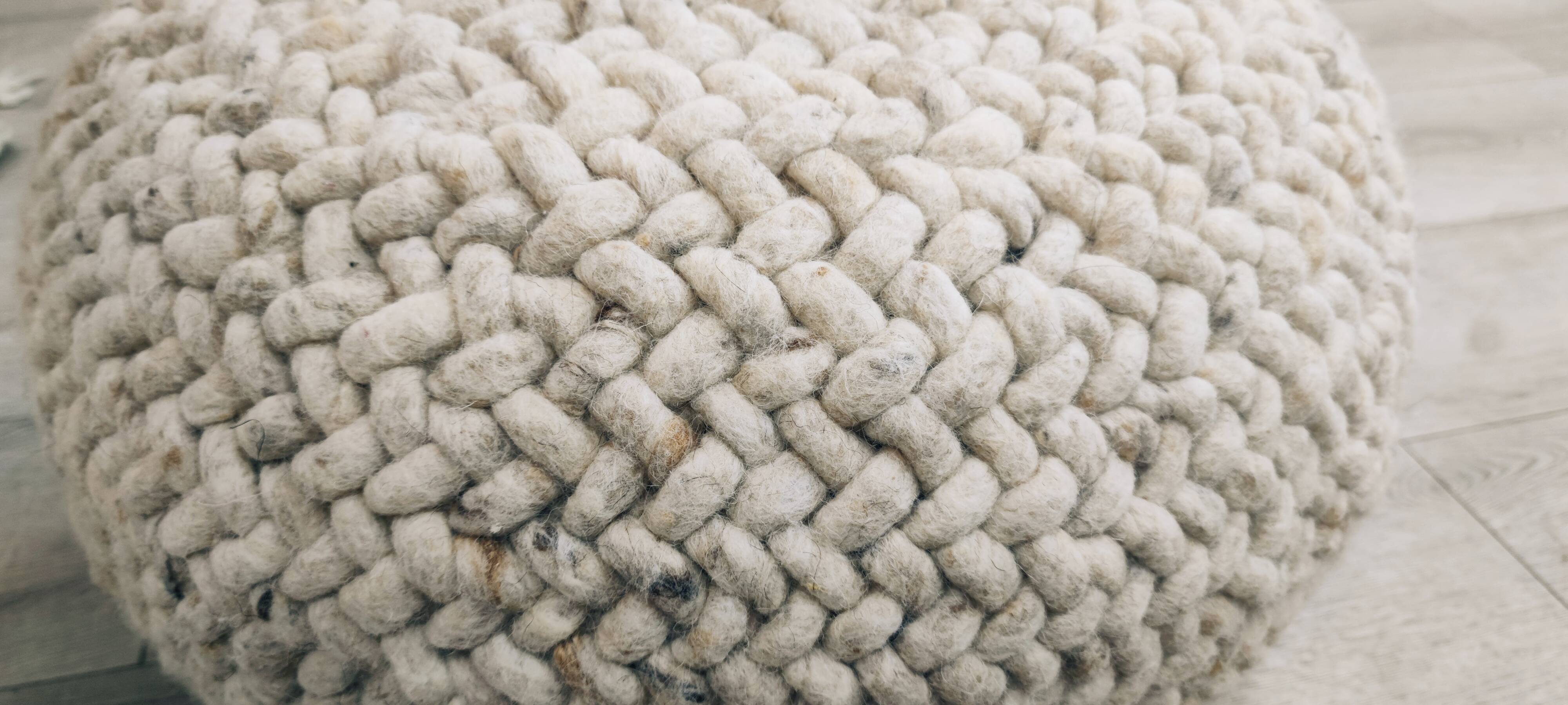 Wool pouf