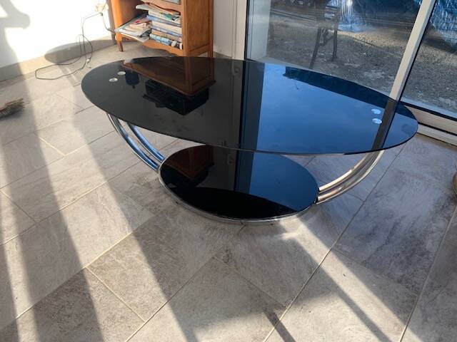 vintage smoked glass coffee table