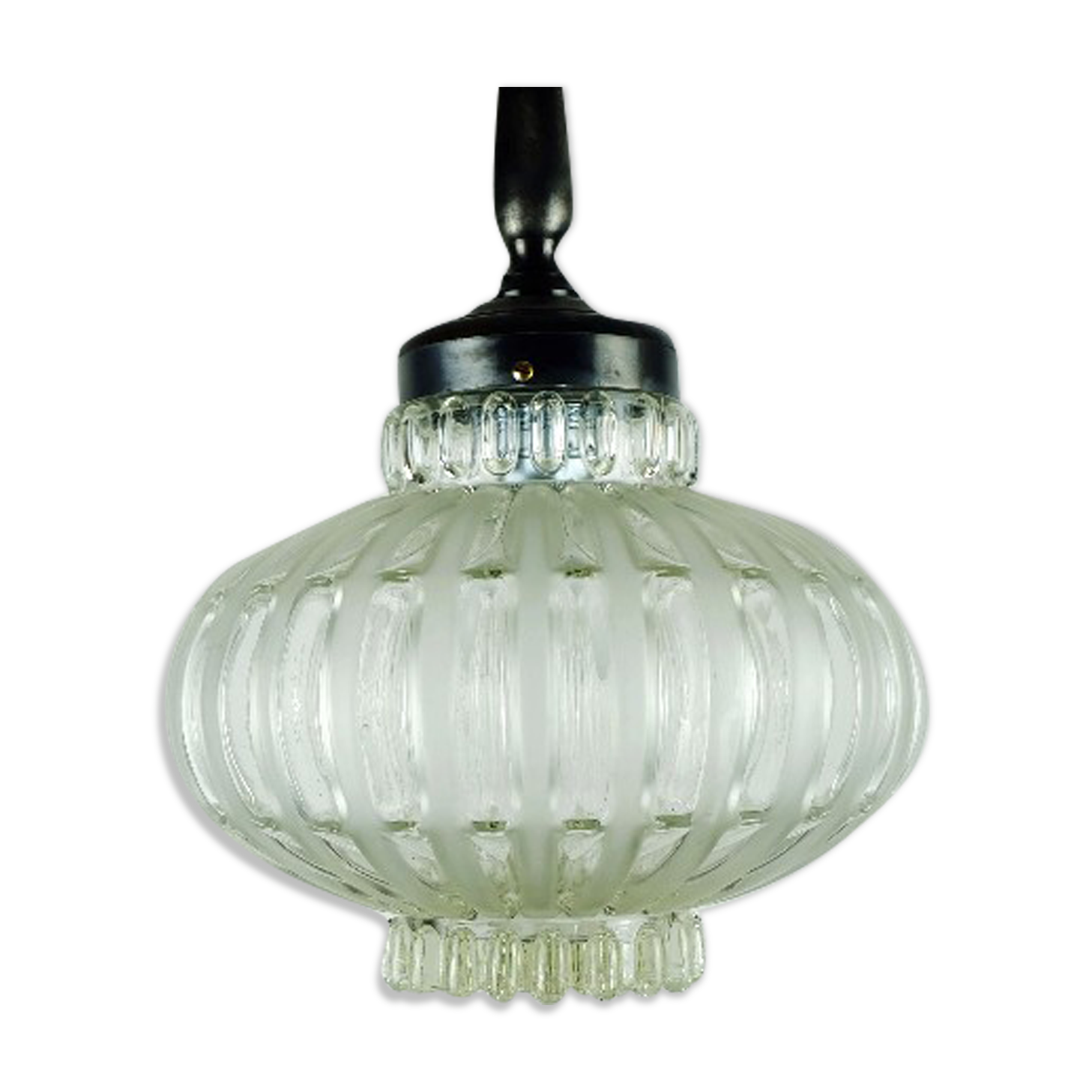 Mid century pendant light bubble glass satin glass 1960s