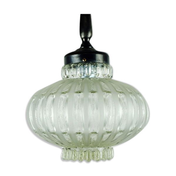 Suspension en verre bulle en verre satiné des années 1960.