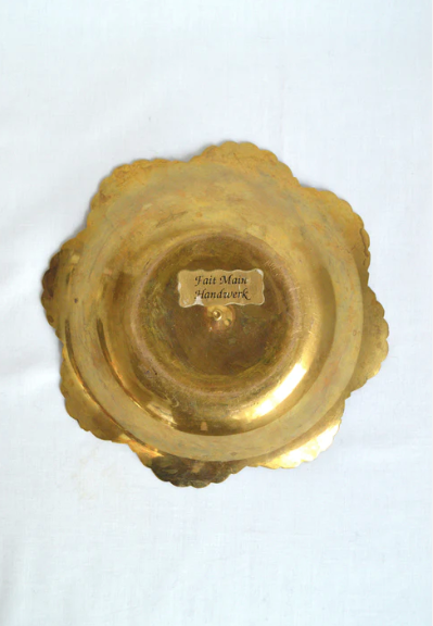 Brass hummingbird cup