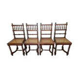 Chairs cannees henri 2 in walnut lot of 4