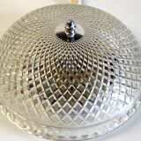 Ceiling lamp in glass and chrome 60s