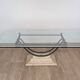 Wrought iron and glass coffee table