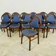 Lot de 12 chaises Baumann vintage assise Skaï bleu
