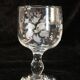 Old blown glass engraved with acid XIXth floral decoration