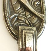 Art Deco wall light, silver-plated bronze, frosted glass, stylized bird decor
