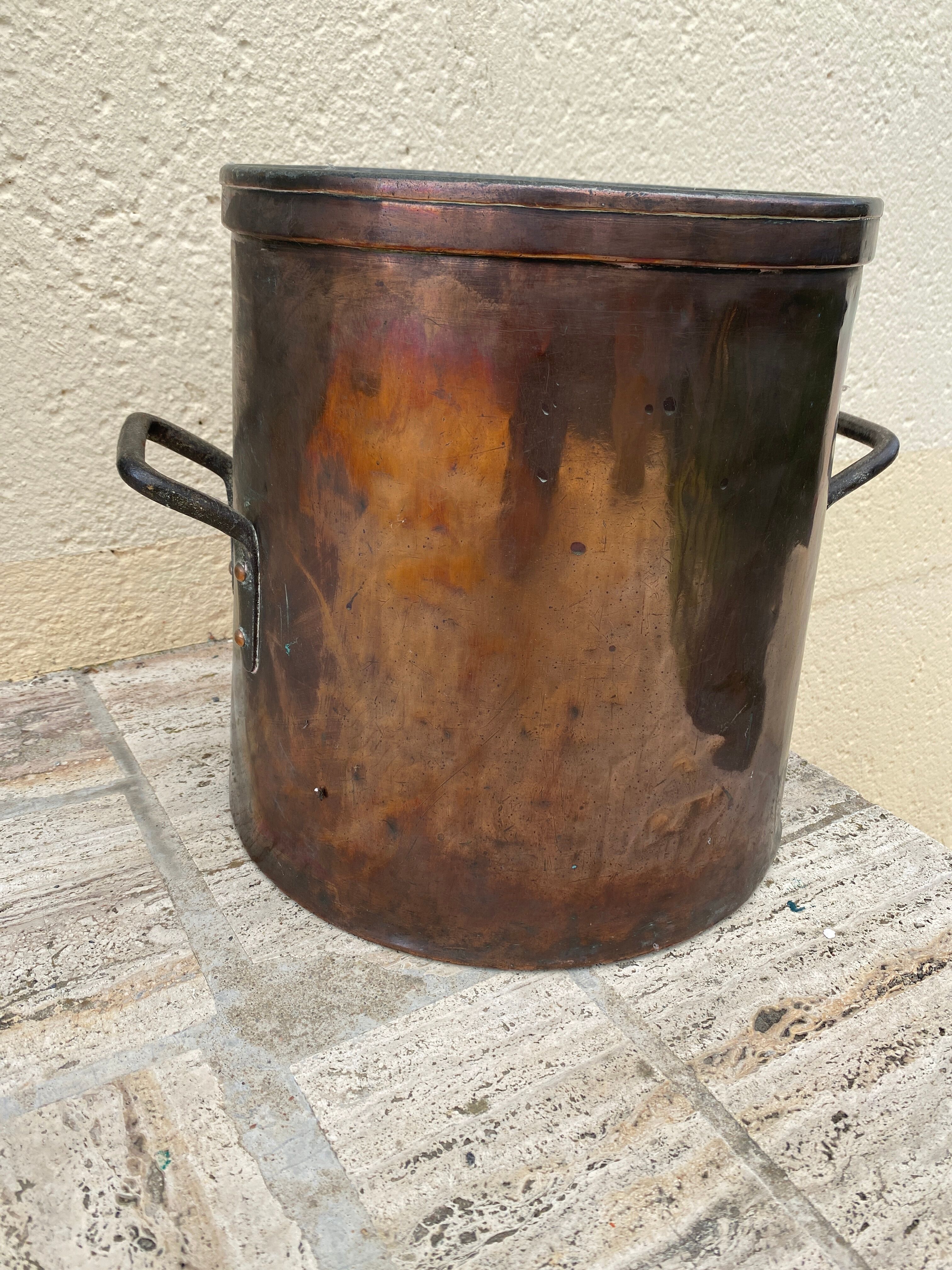 Large copper cauldron 19th