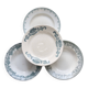 Assiettes demies creuses vintage dépareillées terre de fer - Décor vert
