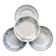 Assiettes demies creuses vintage dépareillées terre de fer - Décor vert