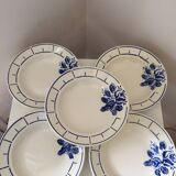 Terre de Fer Badonviller Chanzelles Blue pattern soup plates
