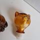 Vintage Empoli Amber Glass Cat Shaped Bottle