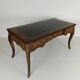 Louis XV style double-sided mahogany and rosewood flat desk