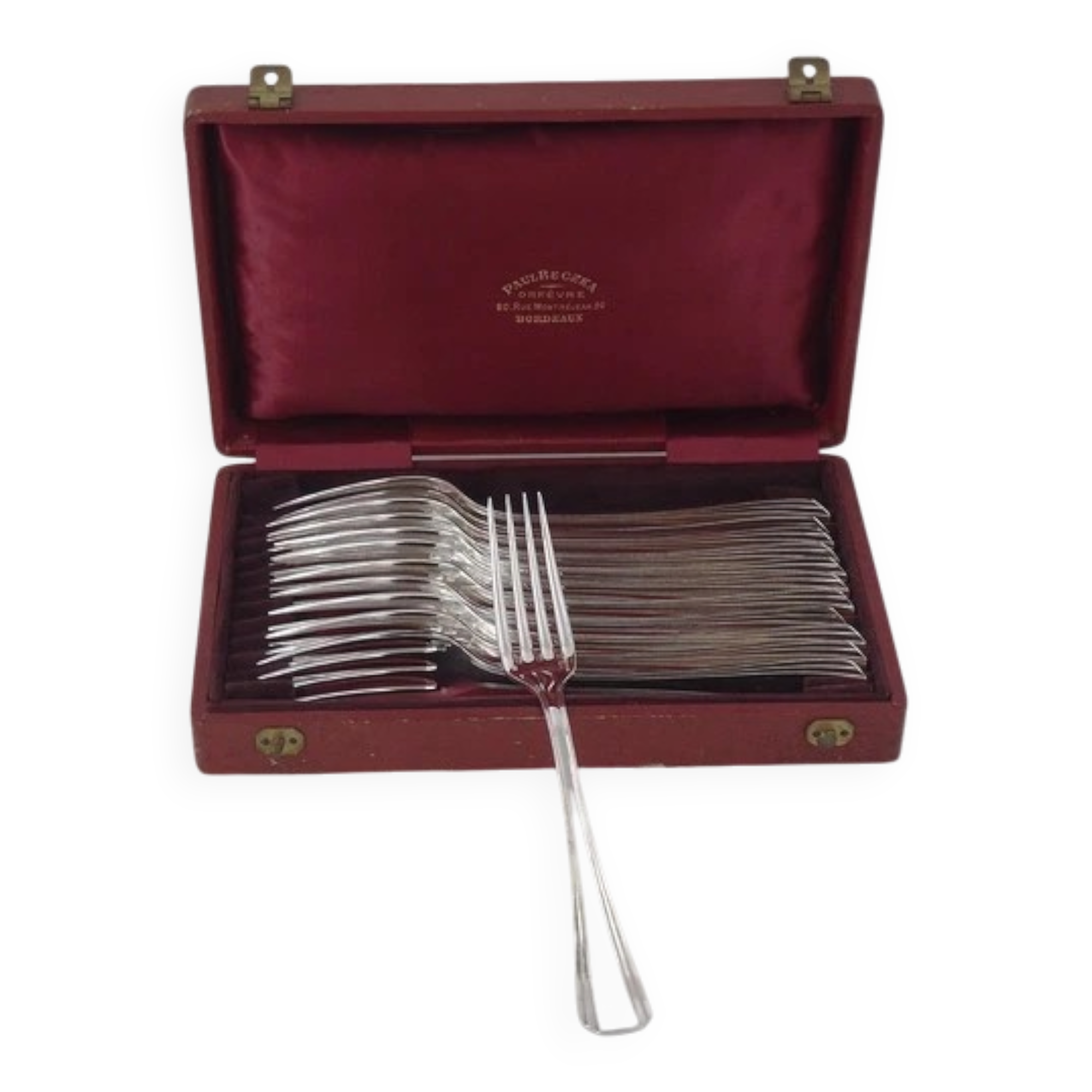 Christofle Boréal 12 Art Deco table forks silver-plated excellent condition