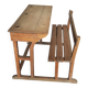 Pupitre écolier en bois massif