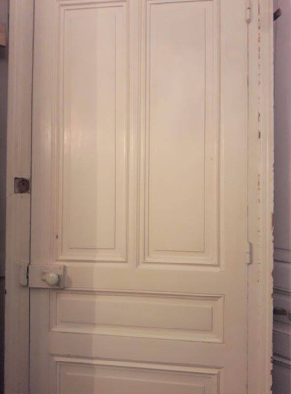Old Haussmannian door 83x219.5cm with glazed transom frame.