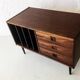 Buffet en bois 3 tiroirs et range vinyles, Danemark 1970