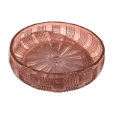 Salad bowl in orange rose molded glass