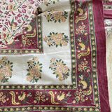 Indian tablecloth and its 6 napkins - Cotton - 220x150 cm