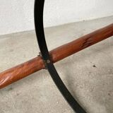 High tripod oak stool