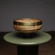 Rattan and brass fruit basket