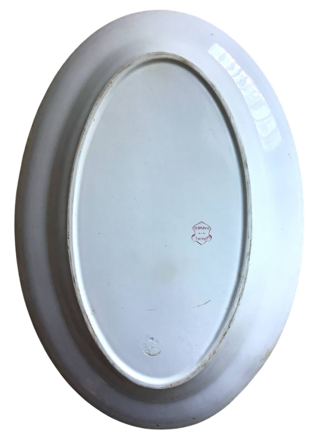 Antique Longwy dish, “Pommier” model in ironstone