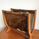 Review door from the 50s and 60s in wood and cowhide