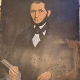 Tableau ancien, portrait de Louis Vallez (1807-1857) ,XIX siècle