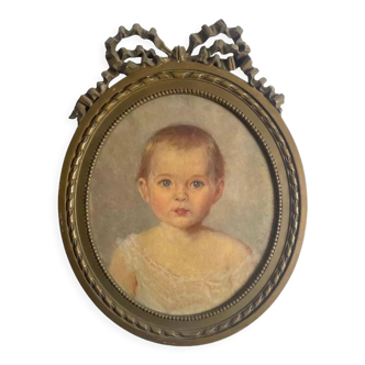 Portrait d'un bébé, jeune enfant du XIXème siècle