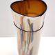 Beige Cylindric Encased and Hand-blown Opaline Glass Vase, Italy