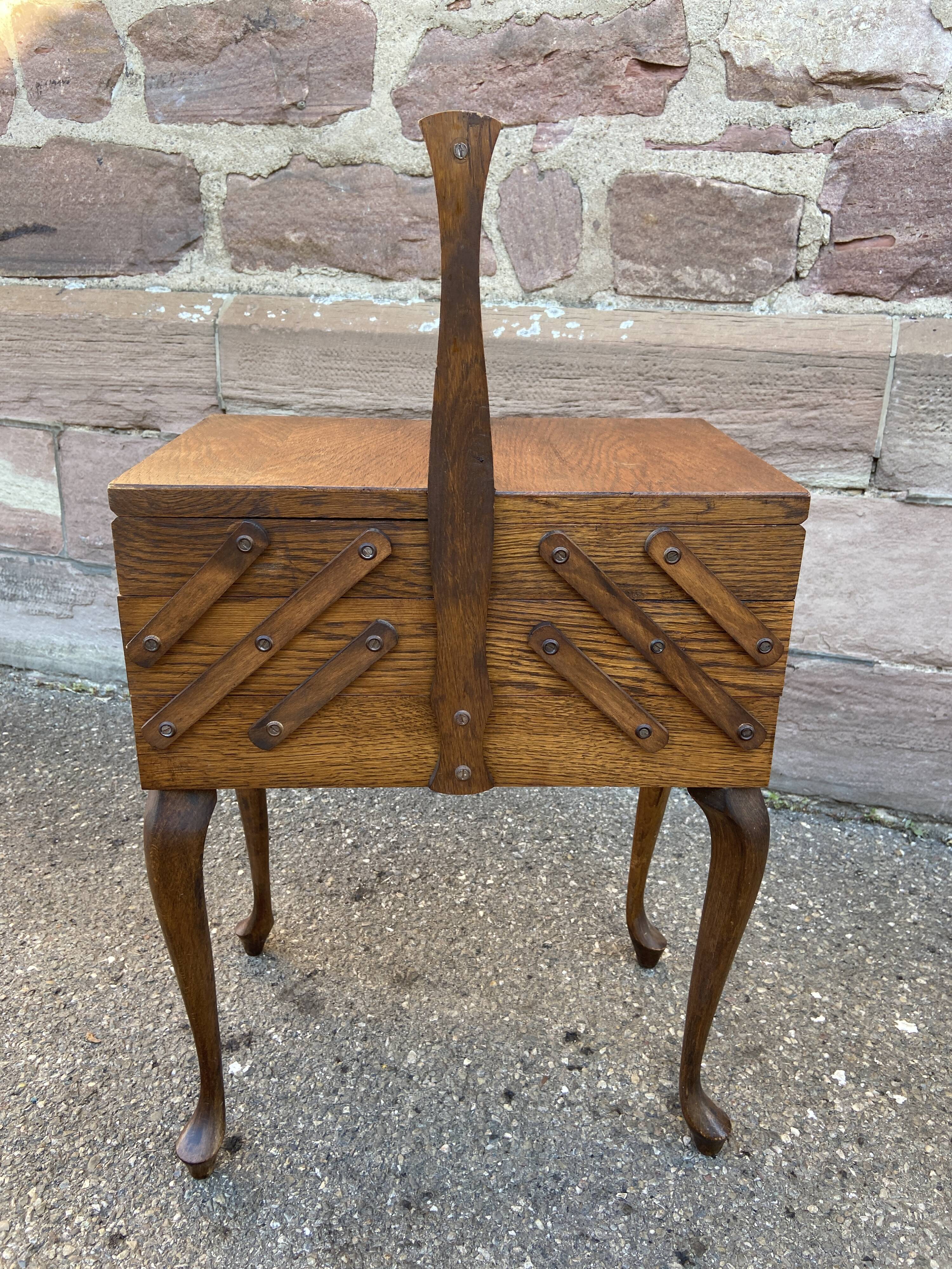 Polished art vintage scandinavian deco sewing box