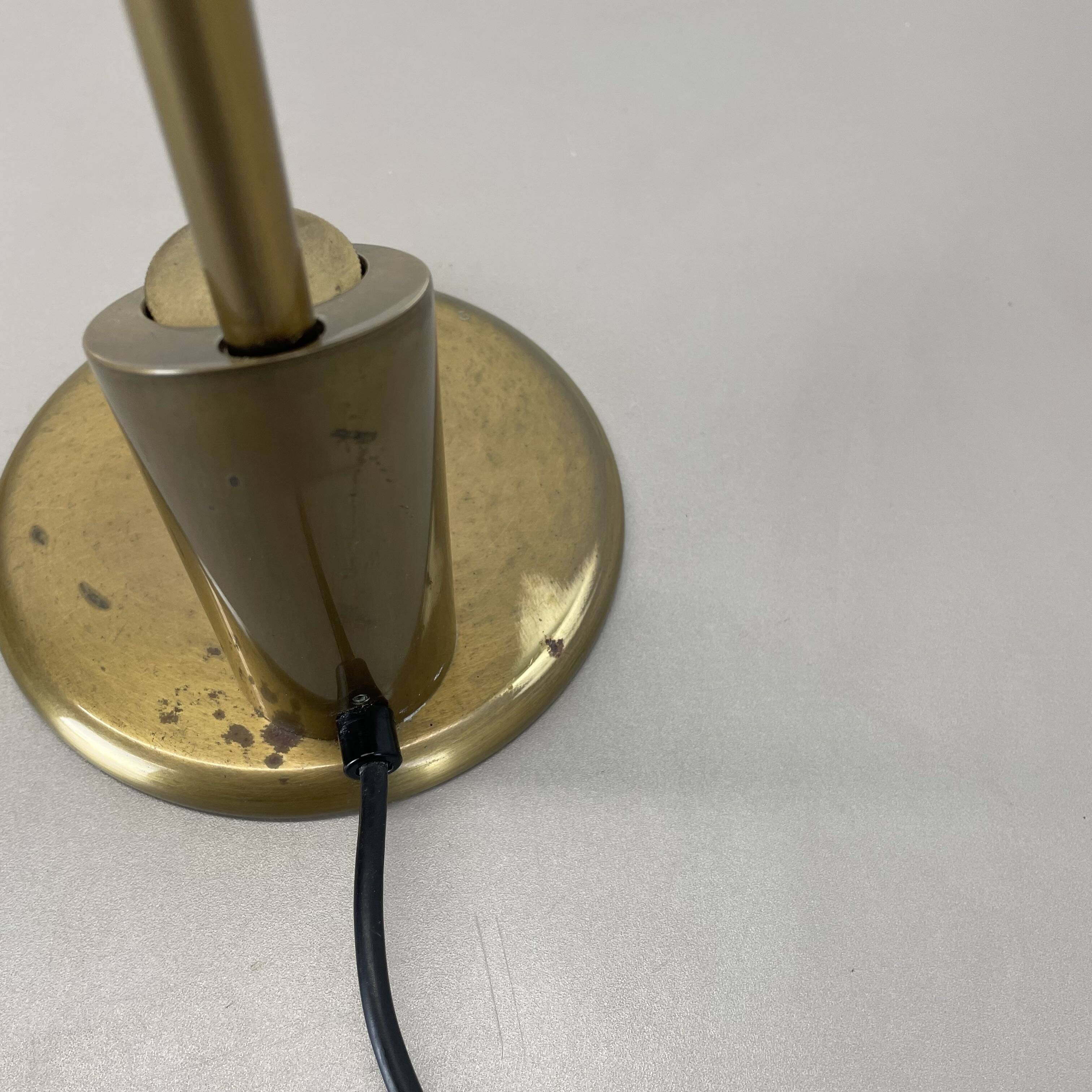 Large Modernist 60cm Table Lamp in Brass and Metal by Florian Schulz, Germany, 1970s