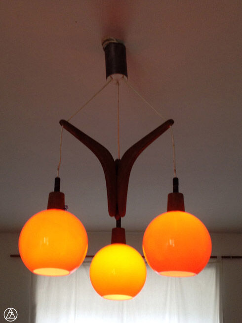 Opaline globe chandelier