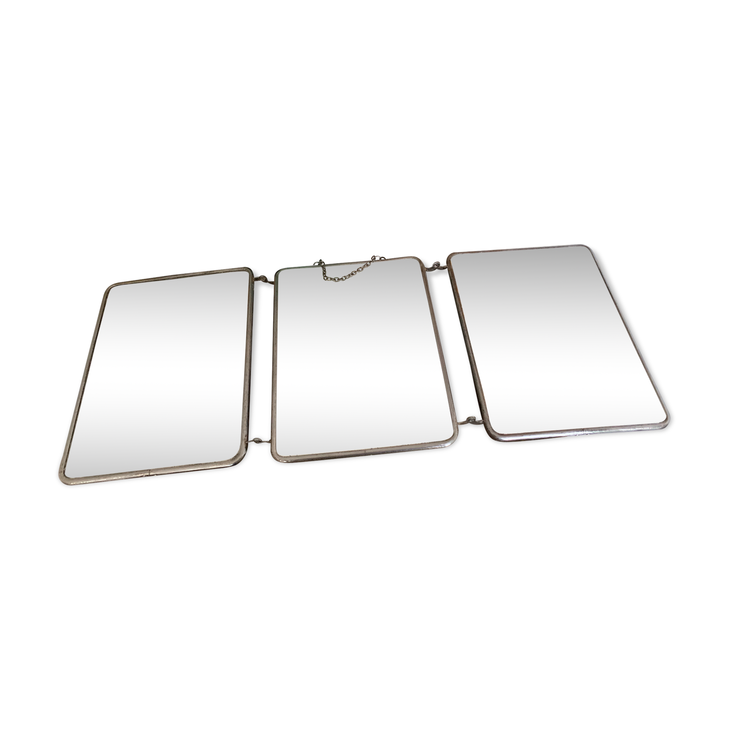 Vintage triptych barber mirror 24x59cm