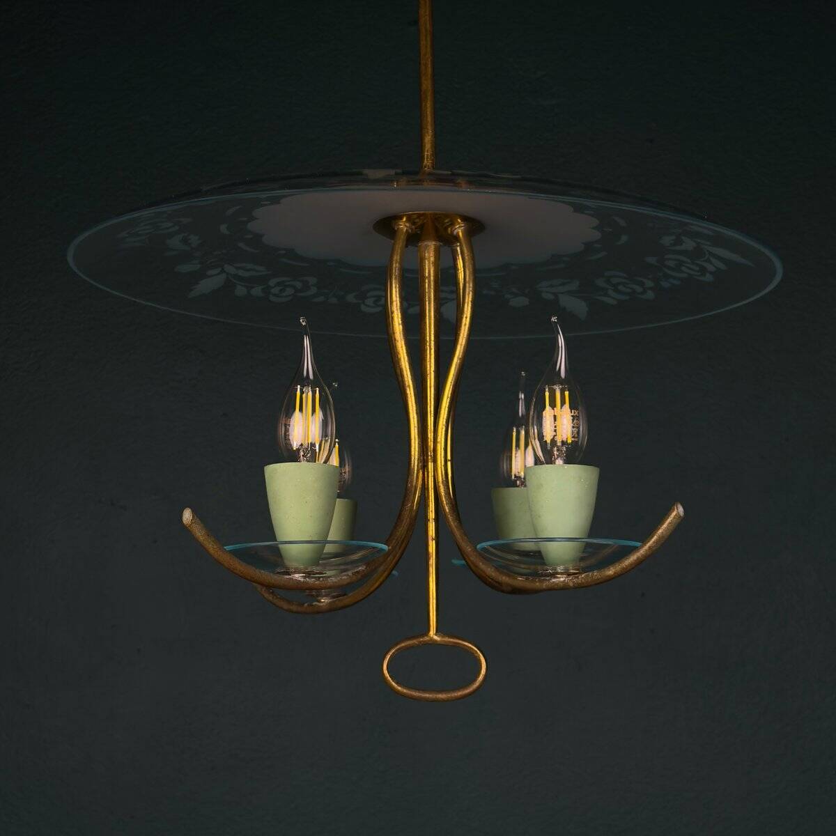 Vintage chandelier attributed to Pietro Chiesa for Fontana Arte, Italy, 1930s.