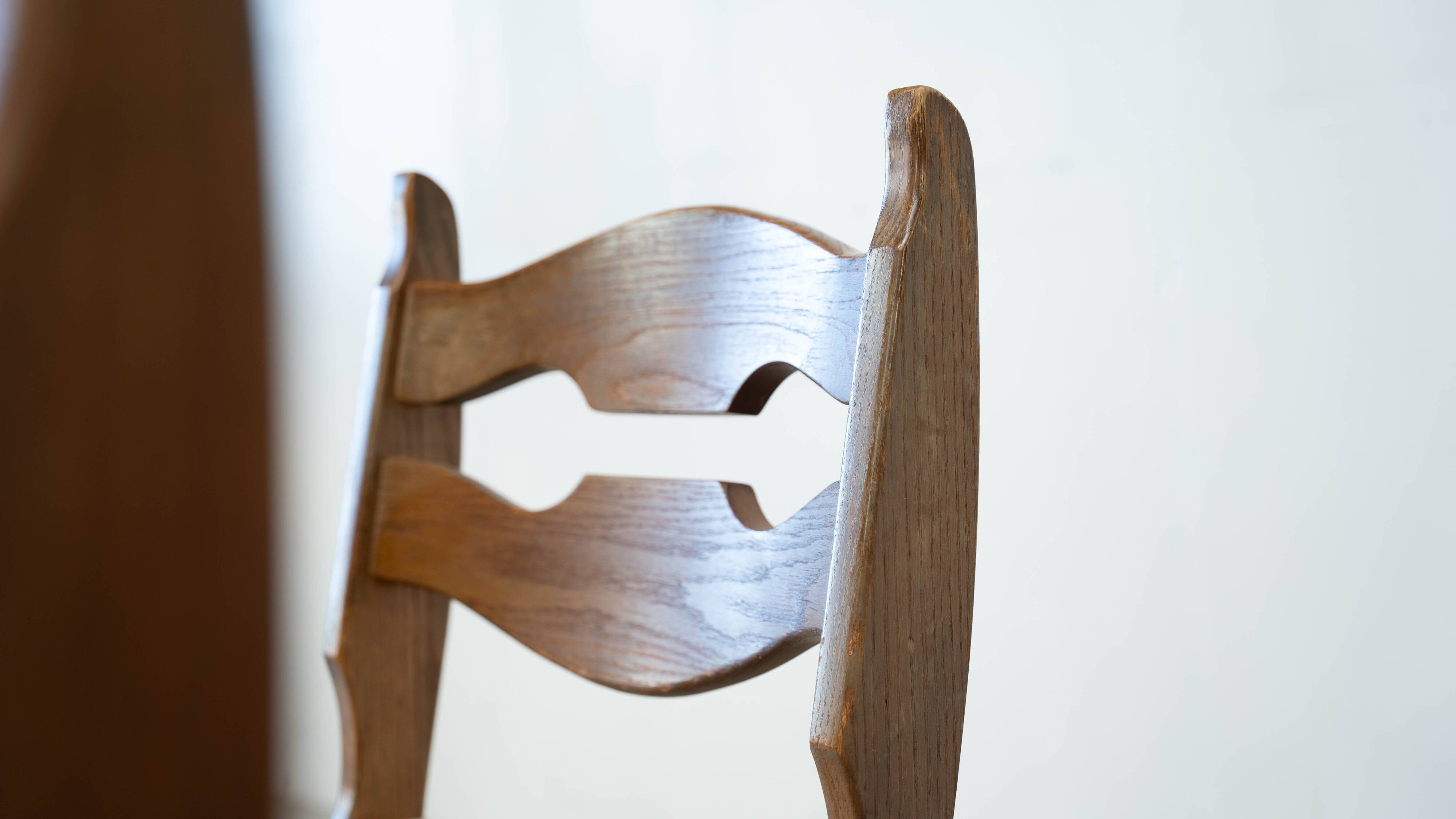 Set of six brutalist razorback dining chairs