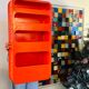 Large vintage Prisunic shelf by Jean Lin Viaud from the 70s.