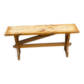 Vintage solid wood farm bench 100 cm – Rustic & chalet style 1960