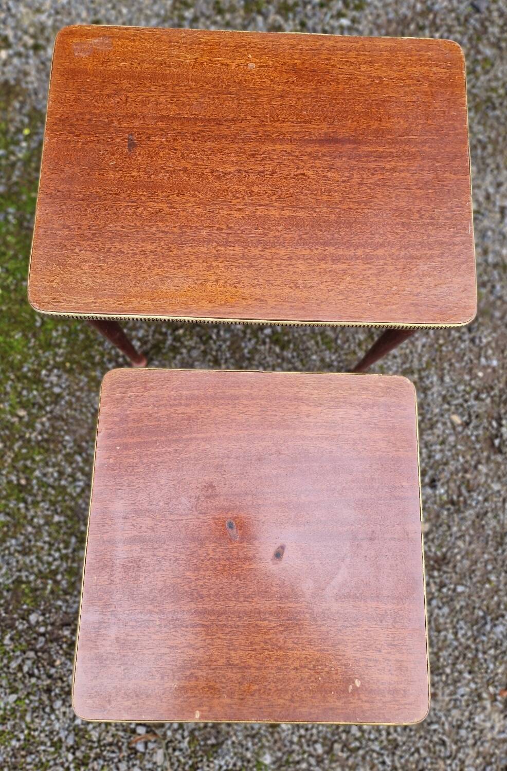 2 antique rosewood nesting tables