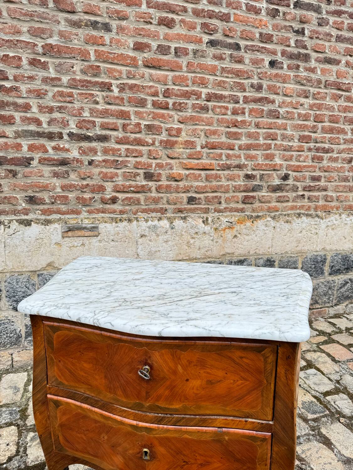 Pierre Roussel, Sauté Commode In Marquetry Louis XV Period XVIII Eme Century