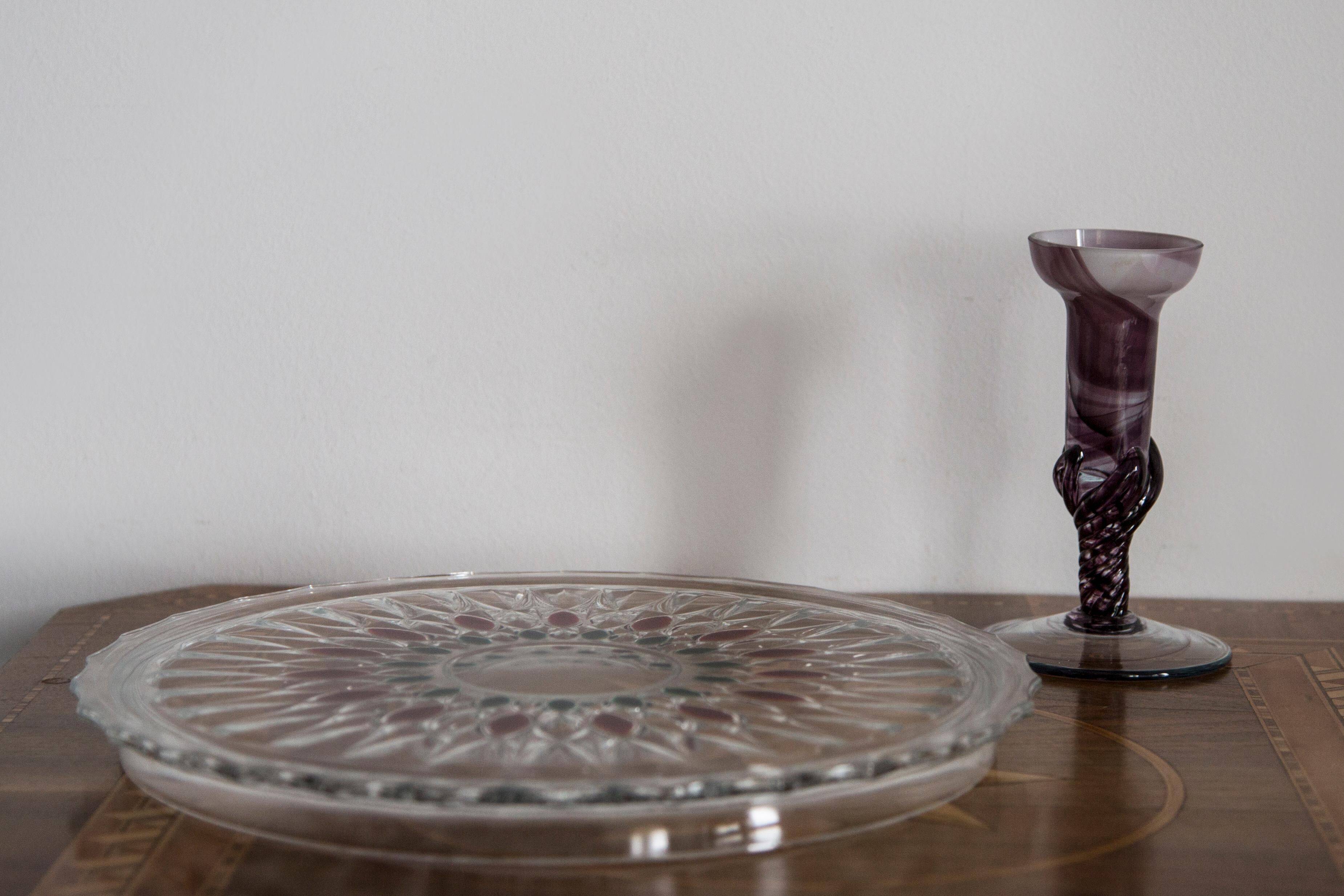 Vintage purple mid-century artistic vase