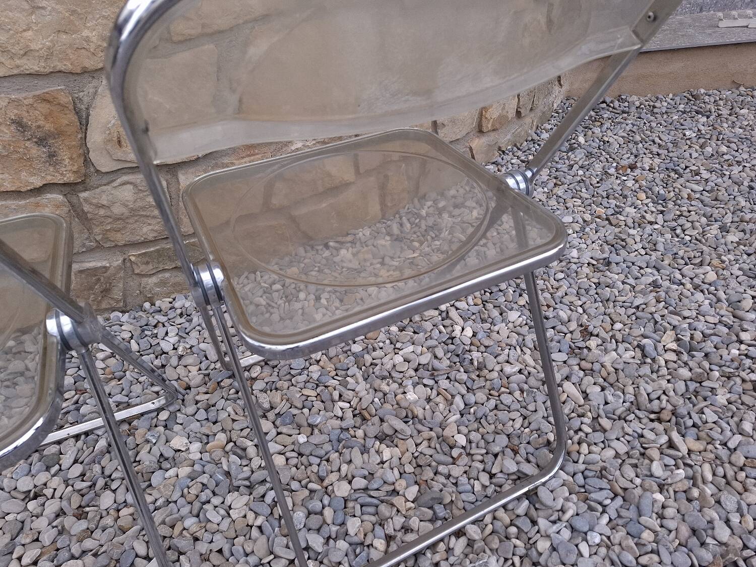 5 vintage 70'S chairs + Giancarlo Piretti Castelli support