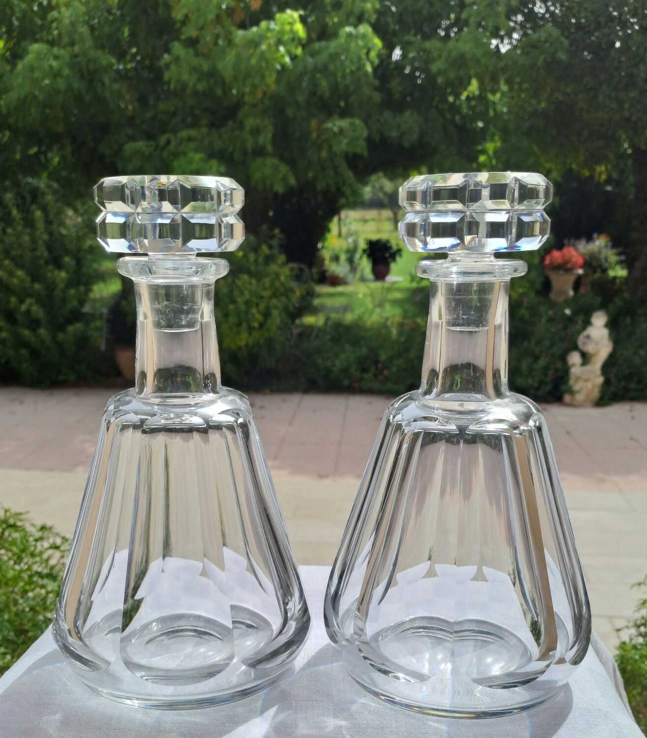 Pair of Baccarat crystal decanters, Harcourt Talleyrand model, signed