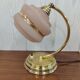 Art deco brass lamp and granite glass