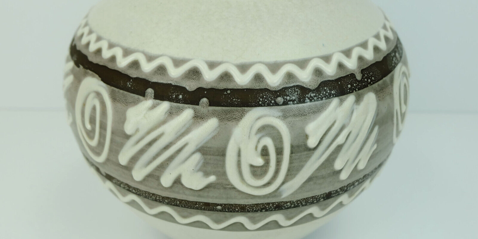 Vase Carstens keramik model 698-23 abstract decor in white and shades of brown