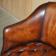 Fauteuil capitaine Chesterfield victorien restauré