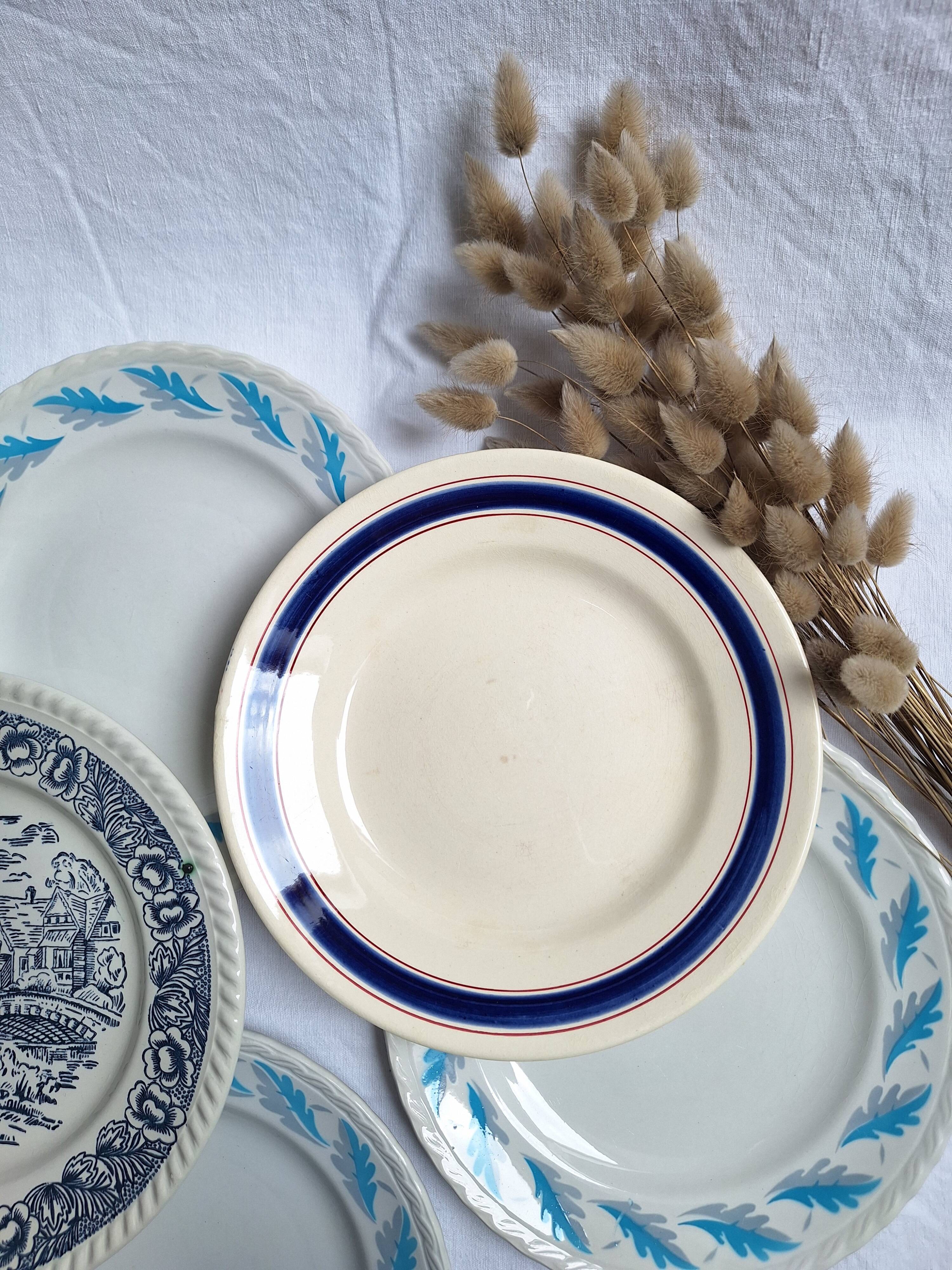 Blue vintage dinner plates