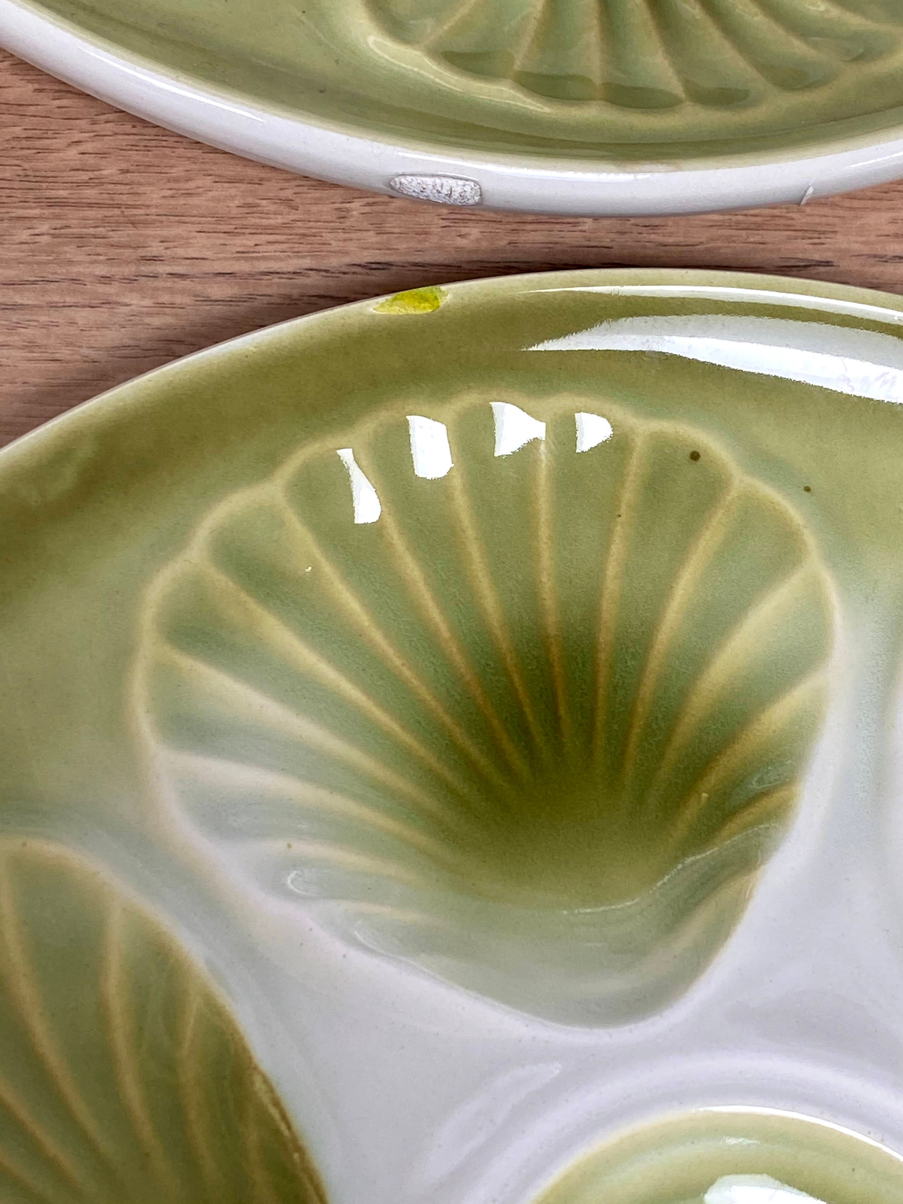 Set of 6 oyster plates in Earthenware Mill of Wolves