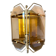 Scandinavian Vintage  wall light Sconce in Brass & Amber colored Glass