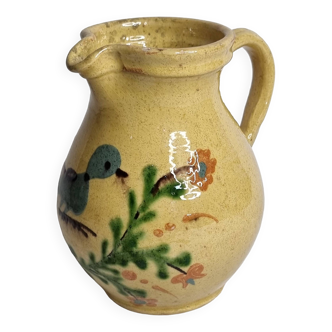Saint-Jorioz Pitcher (Savoie), Annecy Pottery, Bird Decor, 19 cm